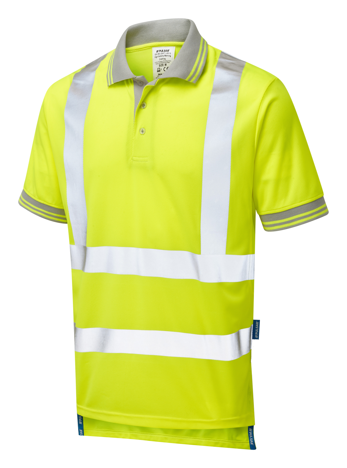 Hi-Vis Yellow Polo Shirt Moisture Wicking Workwear P175-YEL