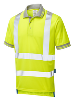 Hi-Vis Yellow Polo Shirt Moisture Wicking Workwear P175-YEL