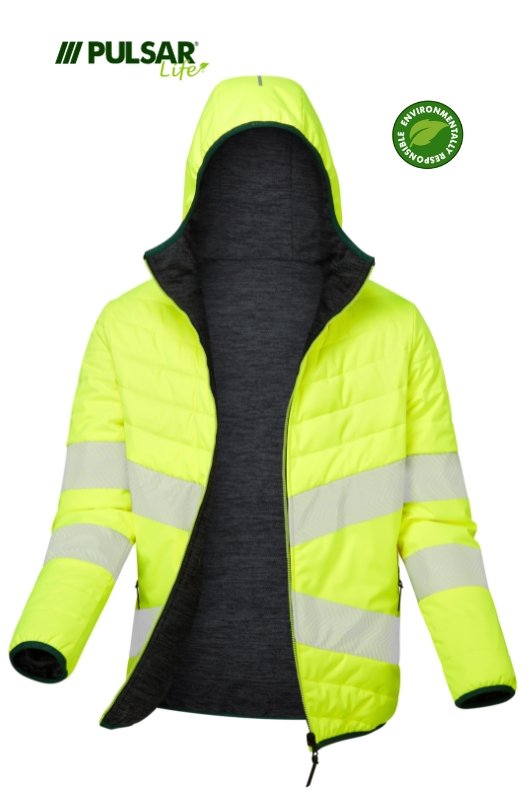PULSAR LIFE Hi-Vis Yellow Reversible Puffer Jacket LFE912-YEL