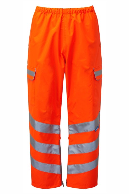 Hi-Vis Orange Waterproof Over Trousers Reflective Workwear