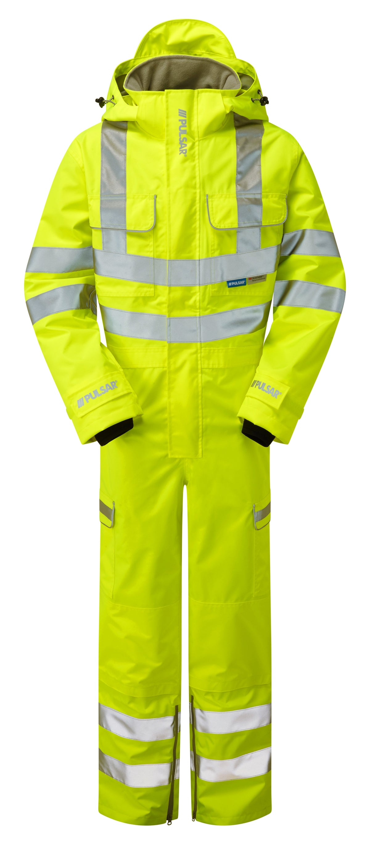 Hi-Vis Waterproof Coverall Yellow with Hood P522-YEL