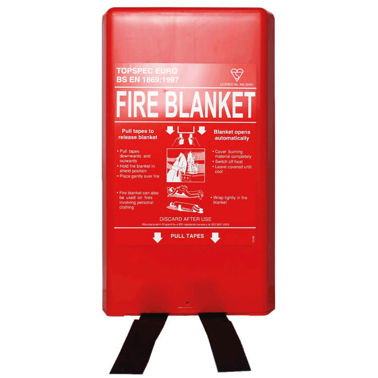 1.2m x 1.8m Fire Blanket in Durable Wall-Mounted Case – Certified to BS EN 1869:1997