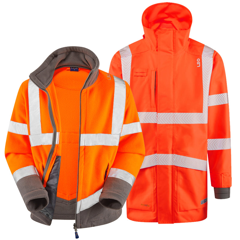 Leo CLOVELLY & HARTLAND Hi-Vis Orange Jacket System A04/F01-O-LEO
