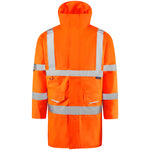 Leo TAWSTOCK Hi-Vis Orange Waterproof Rail Coat A01-O-LEO