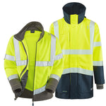 Leo CLOVELLY & HARTLAND Hi-Vis Yellow/Navy Jacket System A04/F01-Y/NV-LEO