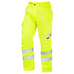 Leo BIDEFORD Hi-Vis Yellow Cargo Work Trousers Class 1 CT01-Y-LEO