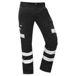 Leo ILFRACOMBE Black Cargo Work Trousers with Knee Pad Pockets CT02-BK-LEO