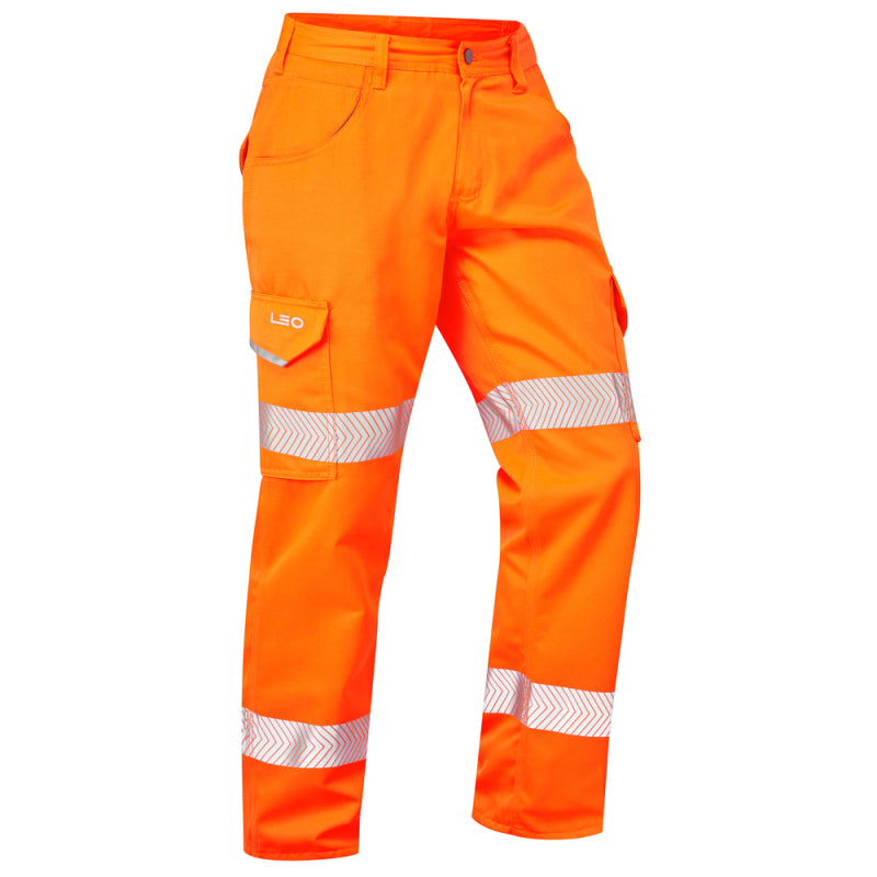Leo YELLAND Hi-Vis Orange Cargo Work Trousers Class 1 CT03-O-LEO