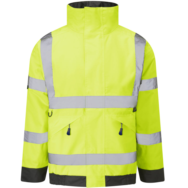 Leo CHIVENOR Hi-Vis Yellow Waterproof Bomber Jacket J01-Y-LEO