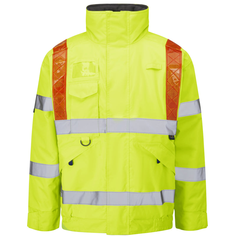 Leo PORTMORE Hi-Vis Yellow Waterproof Bomber Jacket J03-Y-LEO