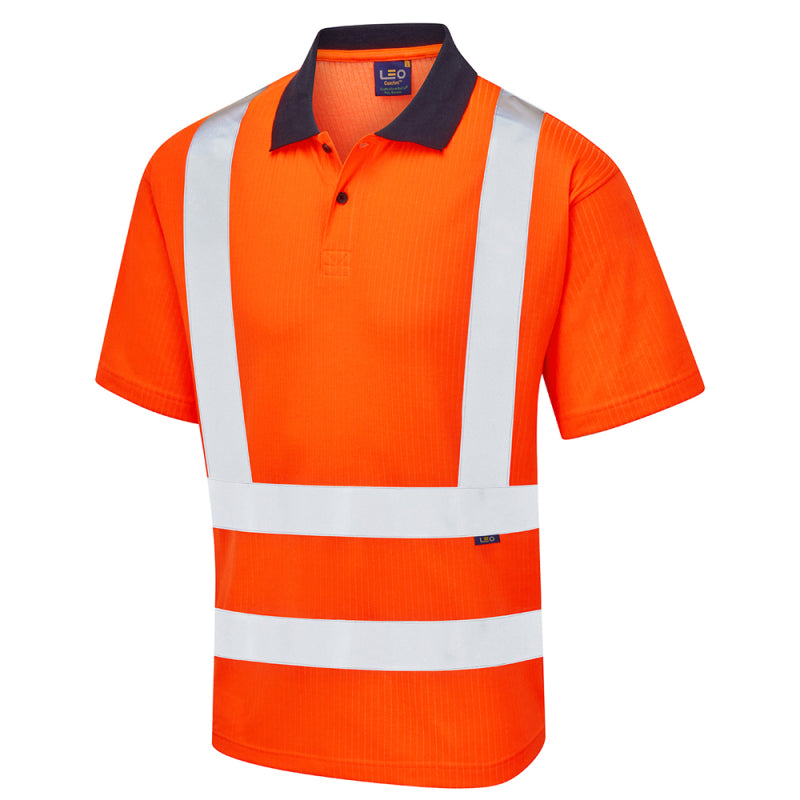 Leo CROYDE Hi-Vis Orange Polo Shirt P01-O-LEO