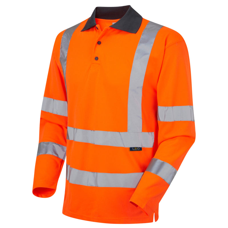 Leo WOOLSERY Hi-Vis Orange Polo Shirt P06-O-LEO