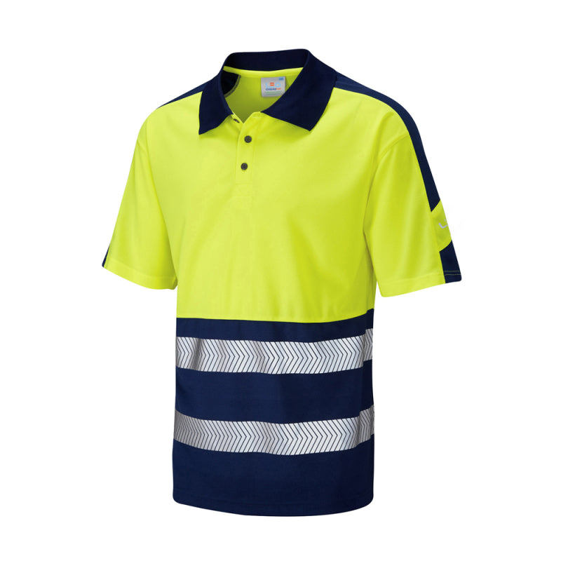 Leo WATERSMEET Hi-Vis Yellow/Navy Polo Shirt P10-Y/NV-LEO