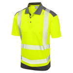 Leo PEPPERCOMBE Hi-Vis Yellow/Grey Polo Shirt P14-Y/GY-LEO