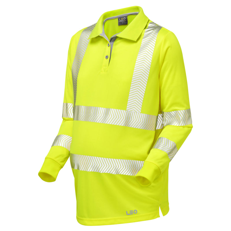 Leo YARNACOTT Hi-Vis Yellow Polo Shirt PM08-Y-LEO