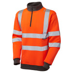 Leo BRYNSWORTHY Hi-Vis Orange 1/4 Zip Sweatshirt SS01-O-LEO