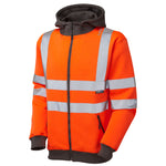 Leo SAUNTON Hi-Vis Orange Full Zip Hoodie SS02-O-LEO