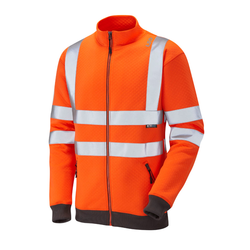 Leo LIBBATON Hi-Vis Orange Full Zip Sweatshirt SS03-O-LEO