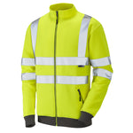 Leo LIBBATON Hi-Vis Yellow Full Zip Sweatshirt SS03-Y-LEO