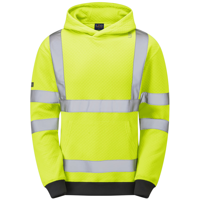 Leo GOODLEIGH Hi-Vis Yellow Hooded Sweatshirt SS04-Y-LEO