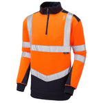 Leo TAPELEY Hi-Vis Orange/Navy 1/4 Zip Sweatshirt SS08-O/NV-LEO
