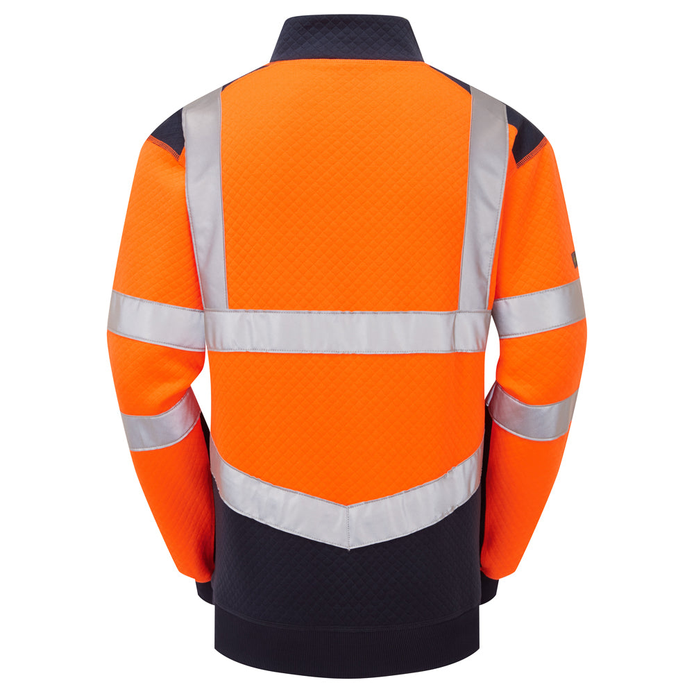 Leo TAPELEY Hi-Vis Orange/Navy 1/4 Zip Sweatshirt SS08-O/NV-LEO