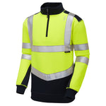Leo TAPELEY Hi-Vis Yellow/Navy 1/4 Zip Sweatshirt SS08-Y/NV-LEO
