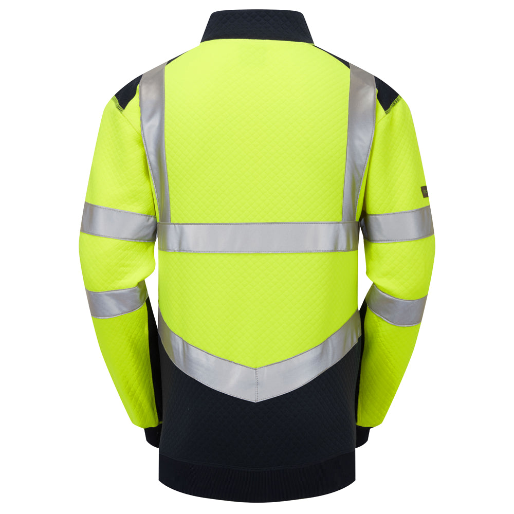 Leo TAPELEY Hi-Vis Yellow/Navy 1/4 Zip Sweatshirt SS08-Y/NV-LEO