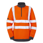 Leo ELBERRY Women's Hi-Vis Orange Zip Sweatshirt SSL01-O-LEO