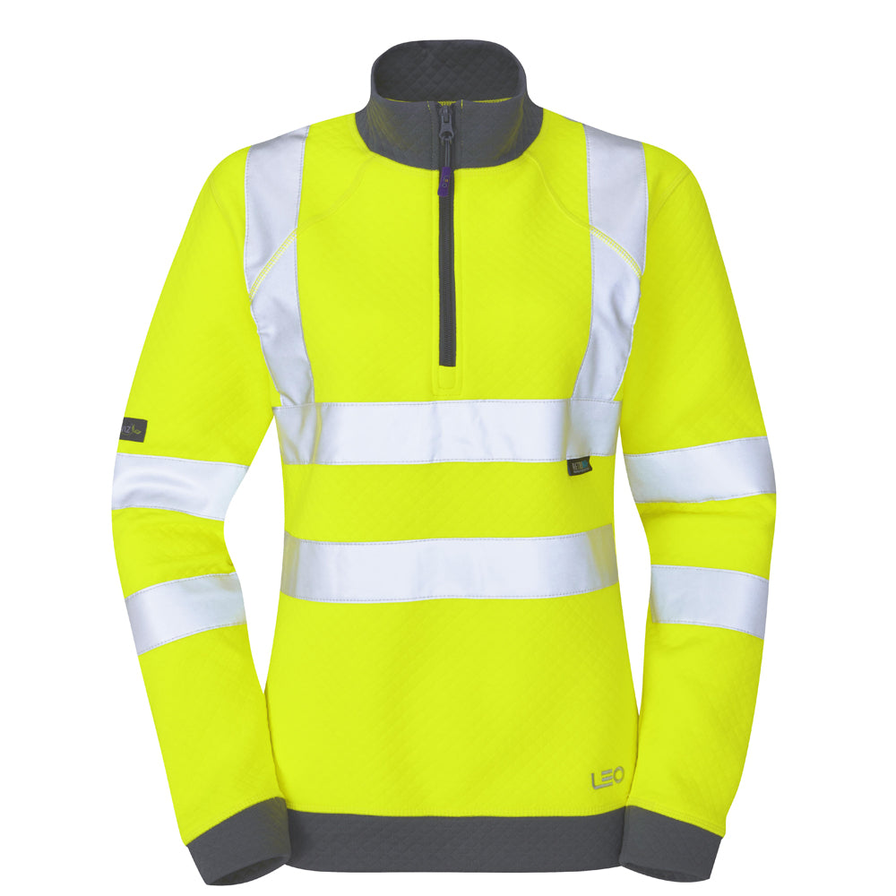 Leo ELBERRY Women's Hi-Vis Yellow Zip Sweatshirt SSL01-Y-LEO