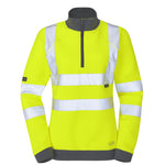 Leo ELBERRY Women's Hi-Vis Yellow Zip Sweatshirt SSL01-Y-LEO