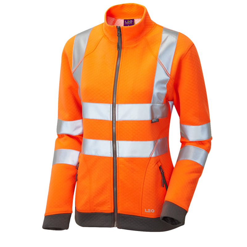 Leo HOLLICOMBE Women's Hi-Vis Orange Zip Sweatshirt SSL03-O-LEO