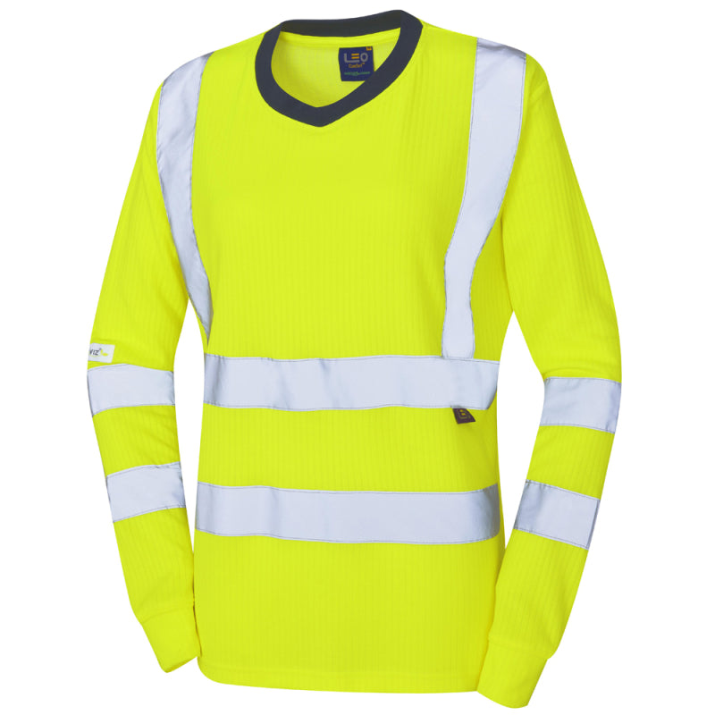 Leo LYDFORD Hi-Vis Yellow Long Sleeve T-Shirt TL05-Y-LEO