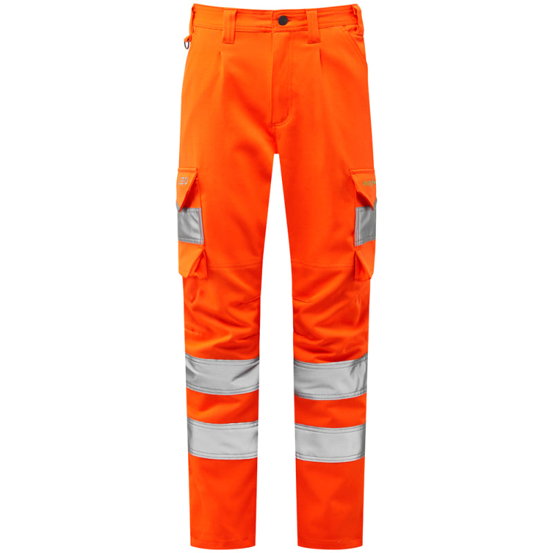 Leo BECKAMOOR Women's Hi-Vis Orange Stretch Cargo Trousers CL04-O-LEO