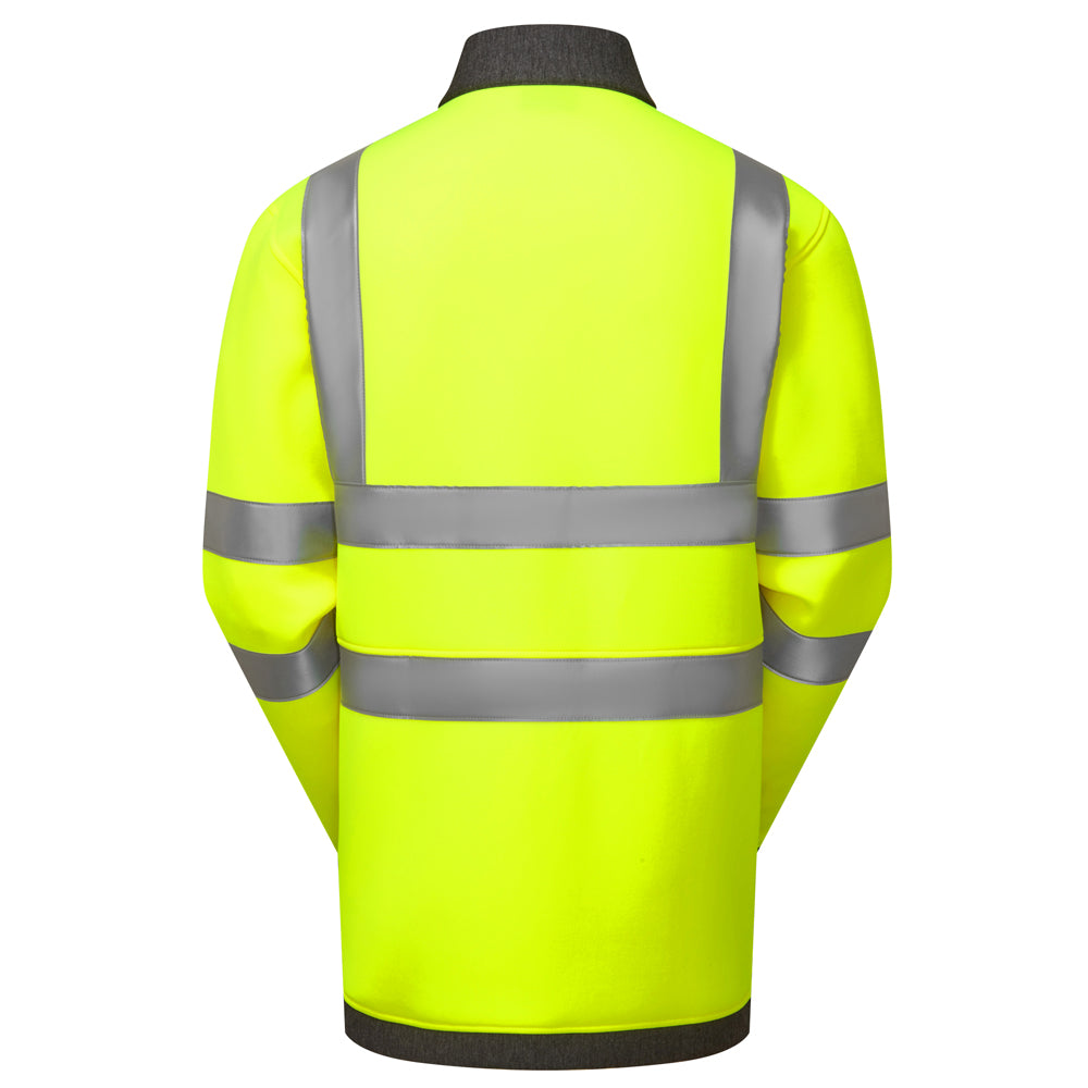 Leo ARGANITE Hi-Vis Yellow Stretch Mid Layer Jacket SS07-Y-LEO