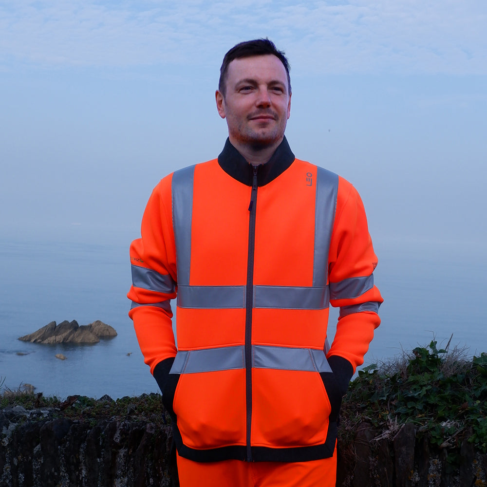 Leo ARGANITE Hi-Vis Orange Stretch Mid Layer Jacket SS07-O-LEO