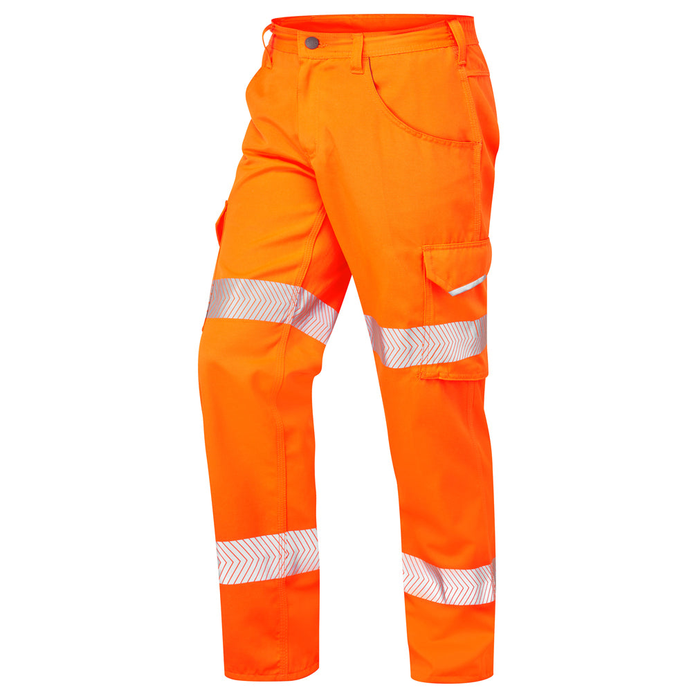 Leo YELLAND Hi-Vis Orange Cargo Work Trousers Class 1 CT03-O-LEO