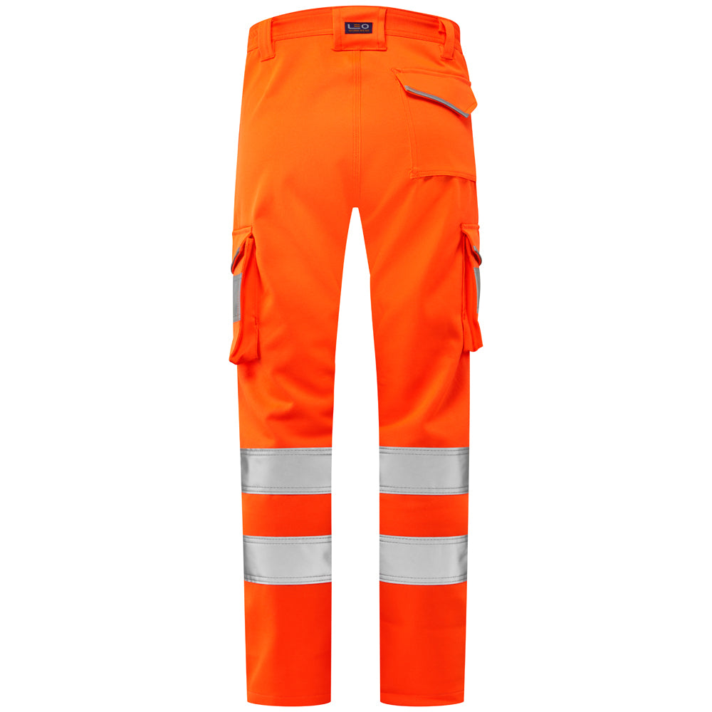 Leo BECKAMOOR Women's Hi-Vis Orange Stretch Cargo Trousers CL04-O-LEO