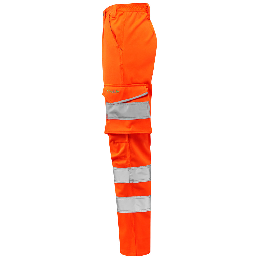 Leo BECKAMOOR Women's Hi-Vis Orange Stretch Cargo Trousers CL04-O-LEO