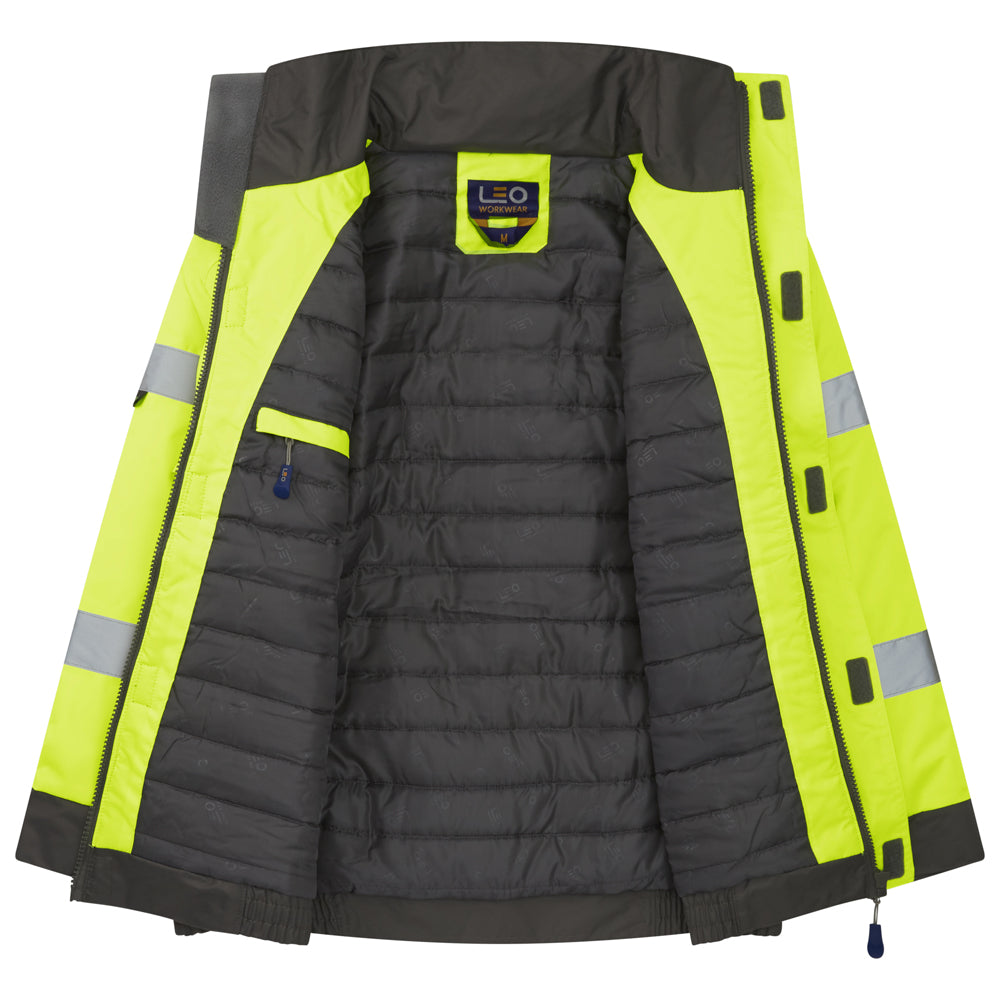 Leo CHIVENOR Hi-Vis Yellow Waterproof Bomber Jacket J01-Y-LEO