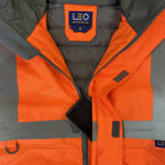 Leo CHIVENOR Hi-Vis Orange Waterproof Bomber Jacket J01-O-LEO