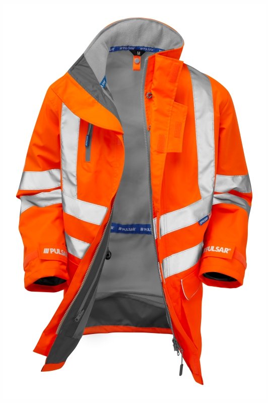 Hi-Vis Orange Mesh Lined Storm Coat Waterproof PR499-ORG