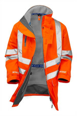 Hi-Vis Orange Mesh Lined Storm Coat Waterproof PR499-ORG