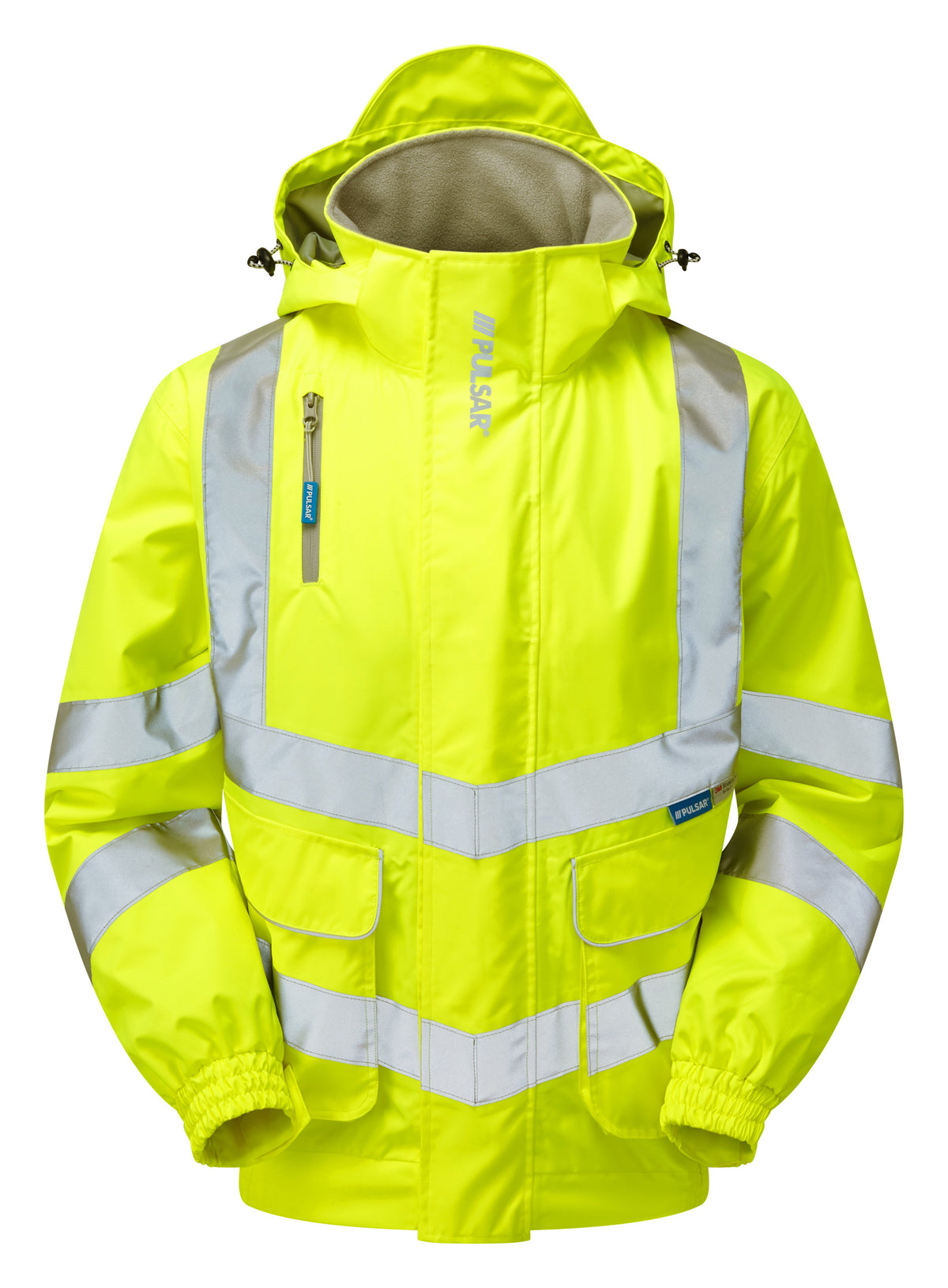 Hi-Vis Yellow Mesh Lined Bomber Jacket Waterproof P533-YEL