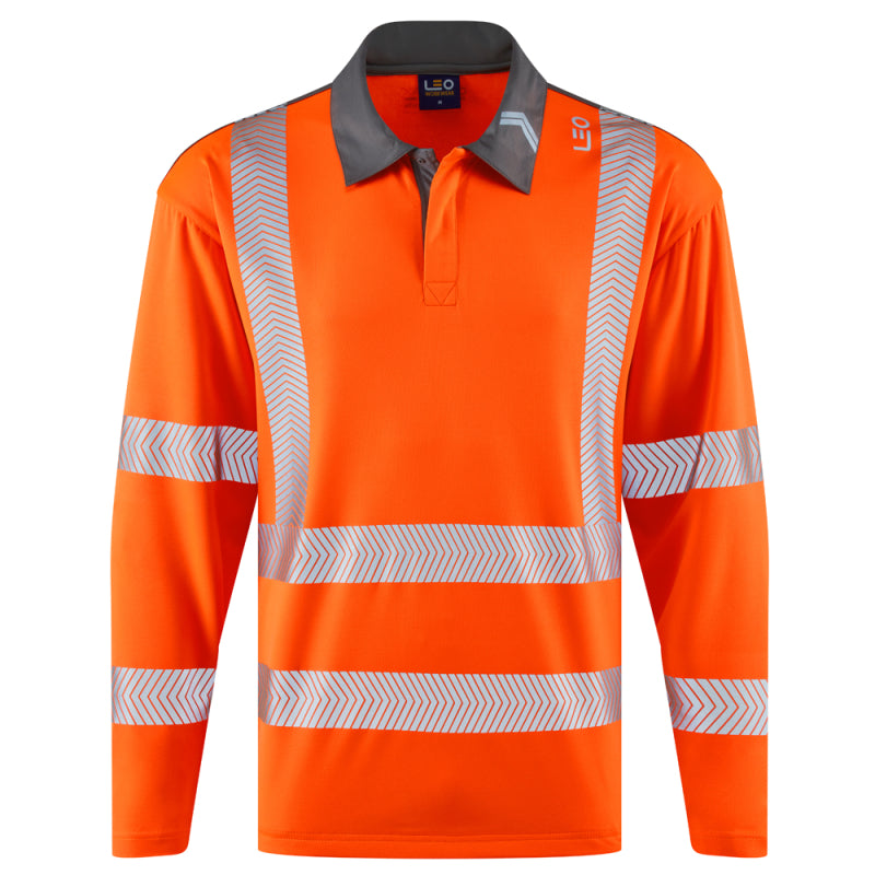 Leo GEORGEHAM Hi-Vis Orange Polo Shirt P13-O-LEO