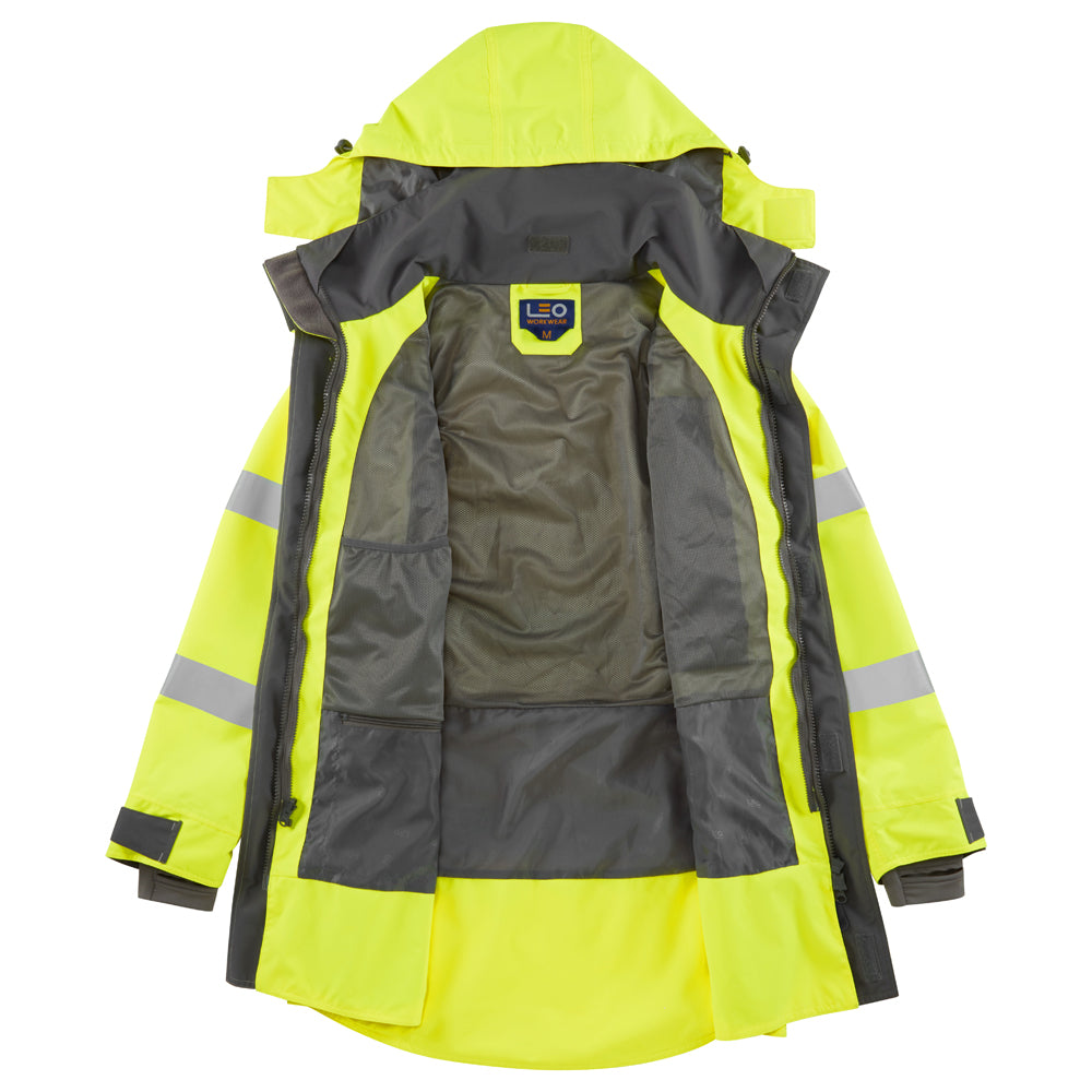 Leo EASTLEIGH Hi-Vis Yellow Waterproof Coat A07-Y-LEO