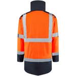 Leo TAWSTOCK Hi-Vis Orange Navy Rail Coat A01-O/NV-LEO