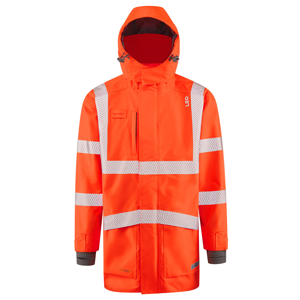 Leo CLOVELLY Hi-Vis Orange Waterproof Coat A04-O-LEO