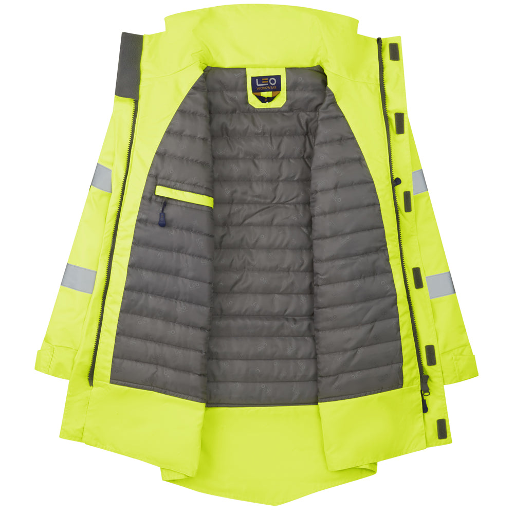 Leo MARWOOD Hi-Vis Yellow Waterproof Coat A03-Y-LEO