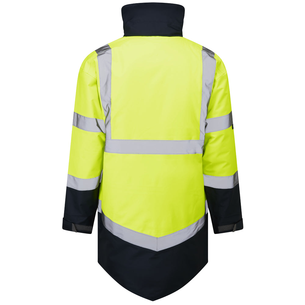 Leo MARWOOD Hi-Vis Yellow Navy Waterproof Coat A03-Y/NV-LEO